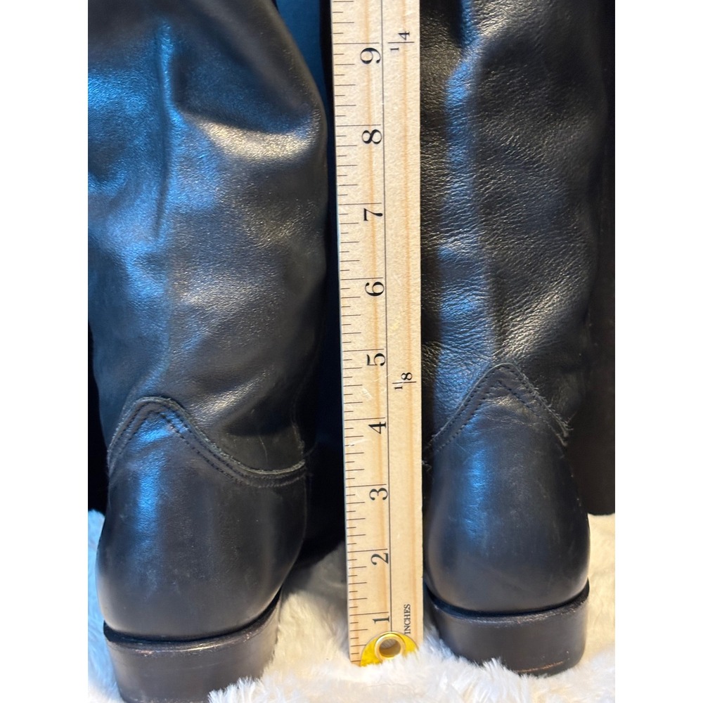 Frye Campus 14L Black Leather Tall Riding Boots Made in Spain 77070 Womens 6 M - Picture 2 of 9